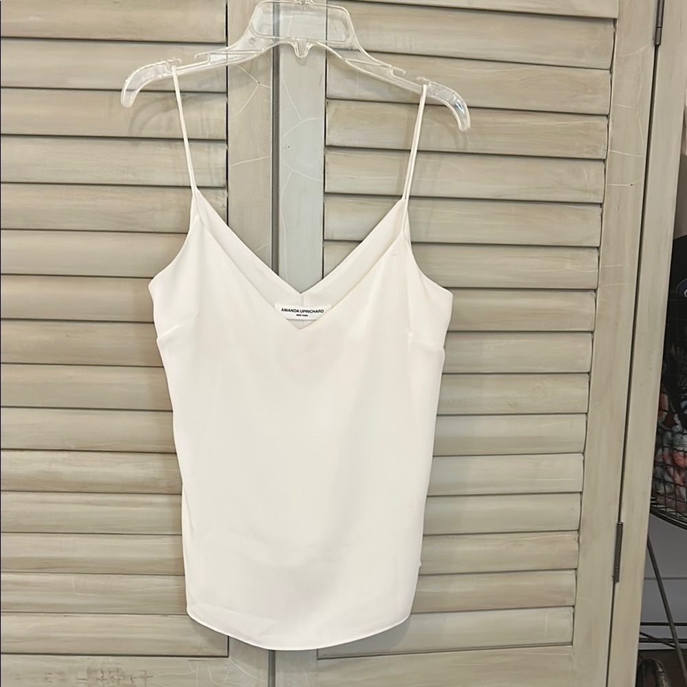 Amanda Uprichard White Fitted Sleeveless Camisole